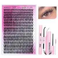 Eyelash Extension Kit 9-16mm D Curl Single Eyelash Extension Kit 320pcs 1 Set Eyelash Extension Kit Including Separated Fluff...
