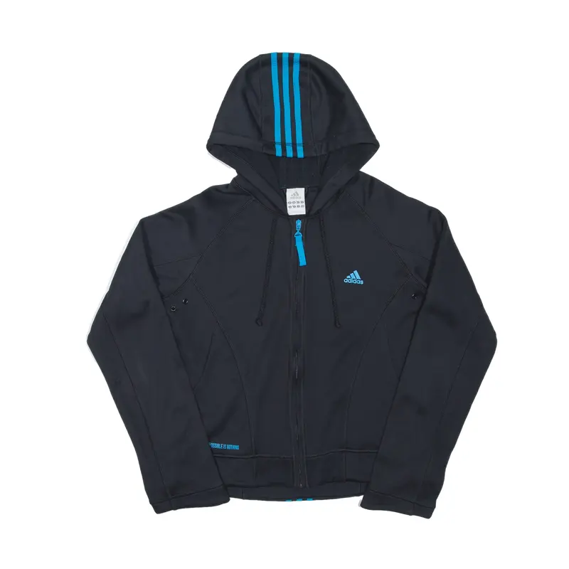 ADIDAS 2006 Clima Warm Hoodie Black Full Zip Womens UK 14