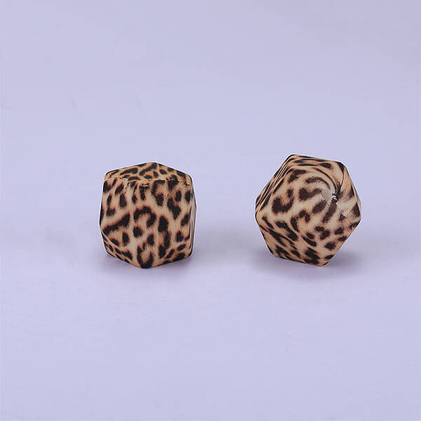 Colorful Pattern Printed Silicone Focal Beads
