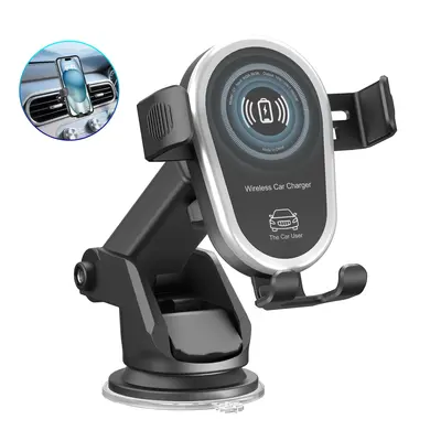 Wireless Car Charger: 15W Fast Charging Phone Holder for iPhone 15 14 13 12 11 Pro Max, Samsung Galaxy S23 S22 S21