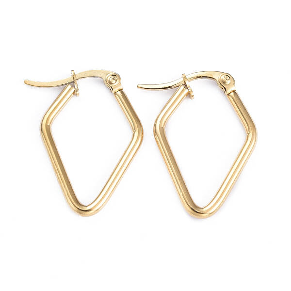 201 Stainless Steel Angular Hoop Earrings