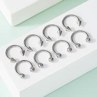 Oufer 8PCS 16G 8/10/12MM 316L Stainless Steel Horseshoe Circular Barbell
