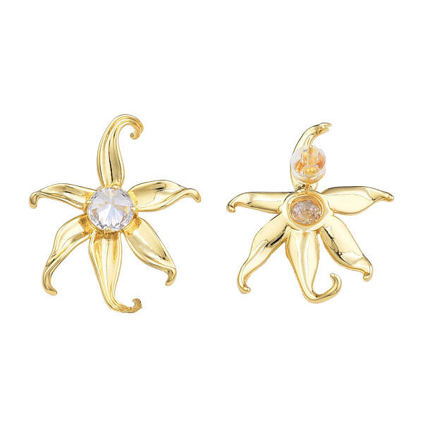 Cubic Zirconia Flower Stud Earrings