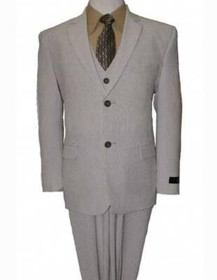 Tan Seersucker Suit