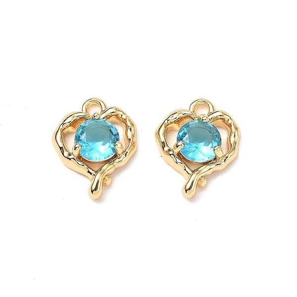 Brass Micro Pave Cubic Zirconia Pendants