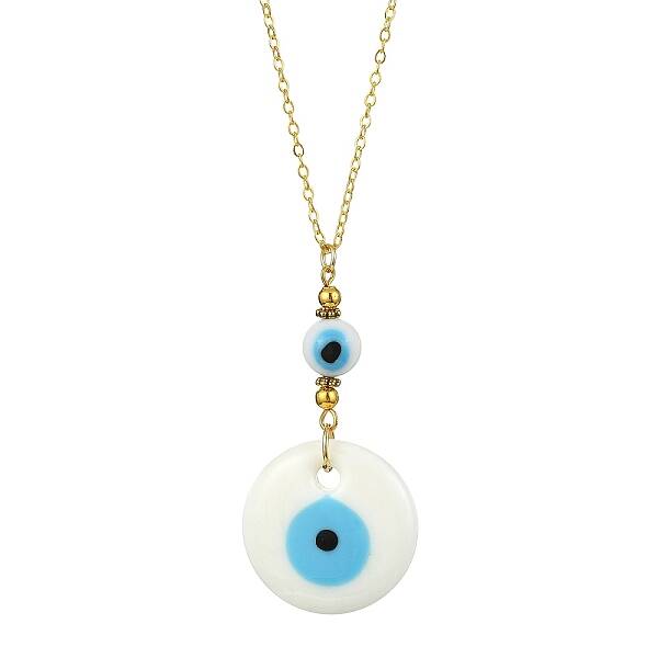 Lampwork Evil Eye Pendant Necklace