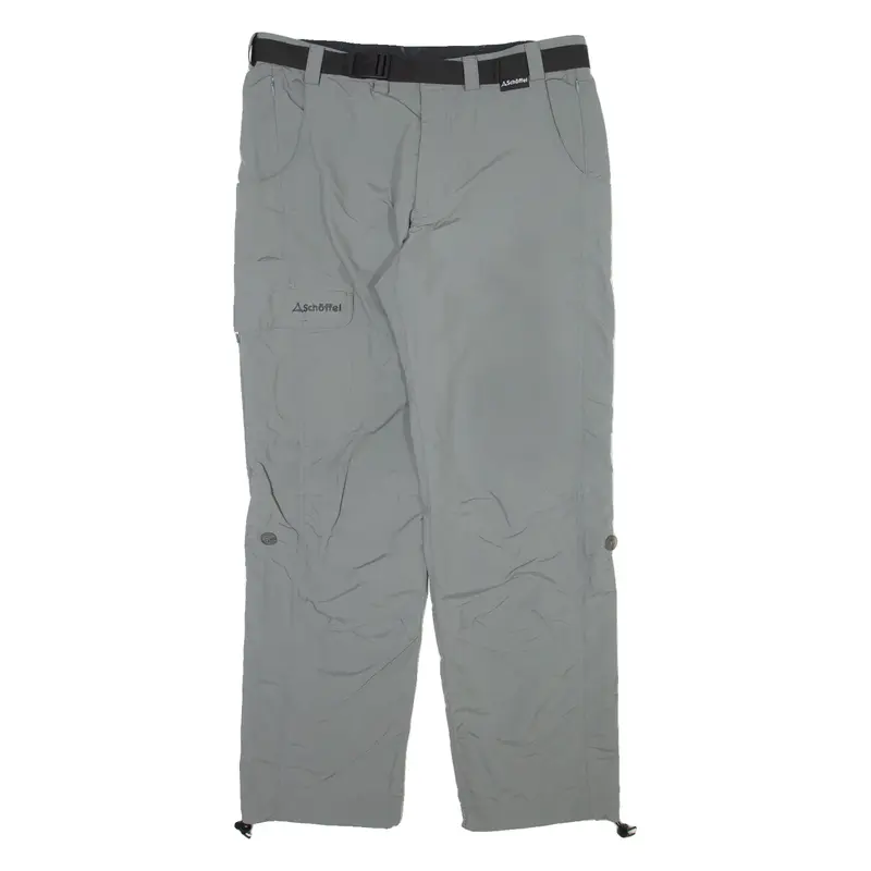 SCHOFFEL Mens Trousers Grey Relaxed Straight W34 L32