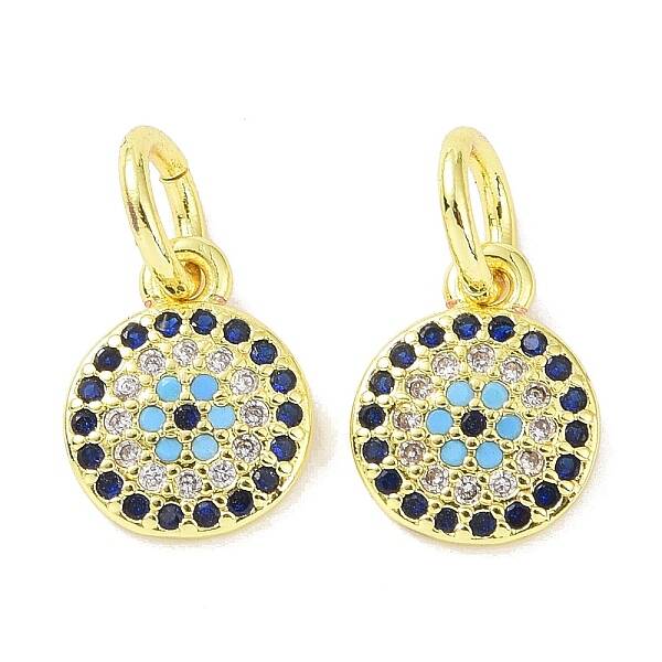 Real 18K Gold Plated Brass Micro Pave Cubic Zirconia Pendants