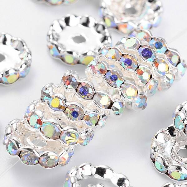 Brass Grade A Rhinestone Spacer Beads