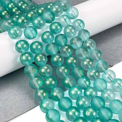 Frosted Transparent Glass Bead Strands