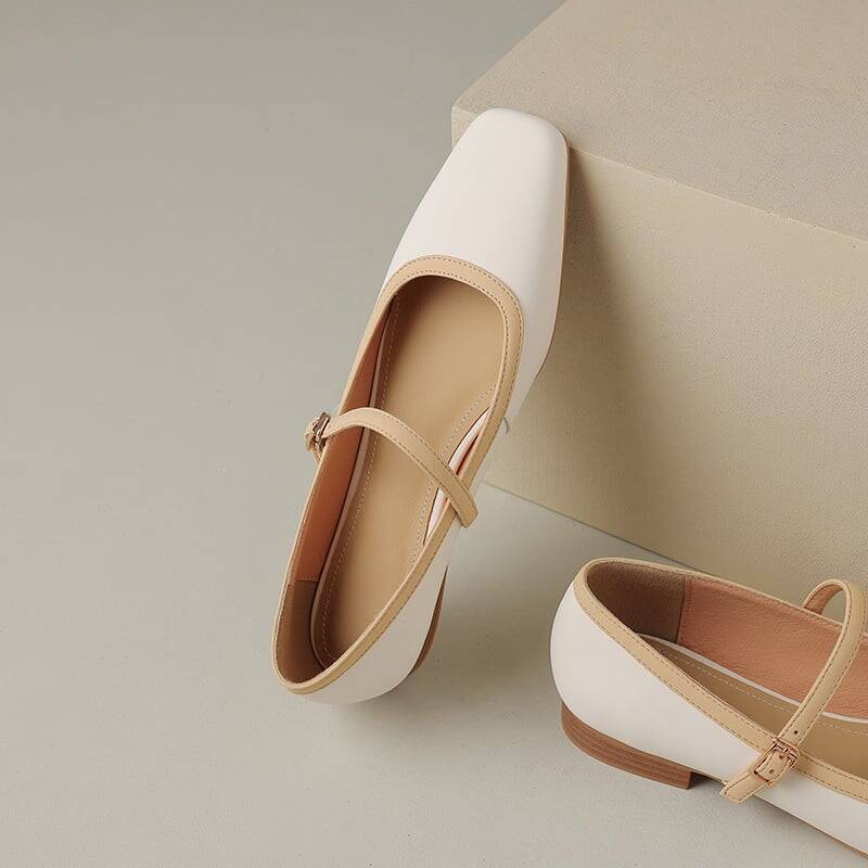 CHIKO Ricki Square Toe Block Heels Mary Jane Flats