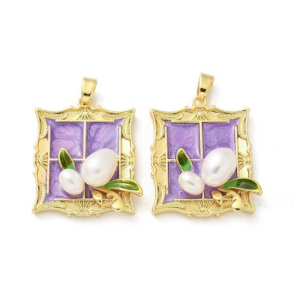 Brass Enamel Pendants