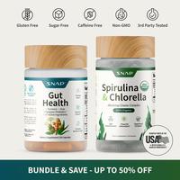 Gut Health Bundle - Snap Supplements - Gut Health + Spirulina & Chlorella - Natural Supplement Bundle