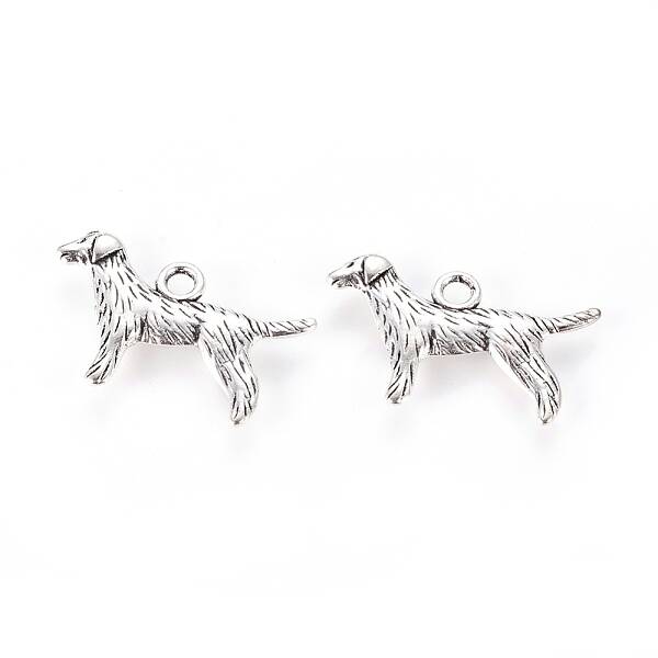 Tibetan Style Alloy Puppy Pendants