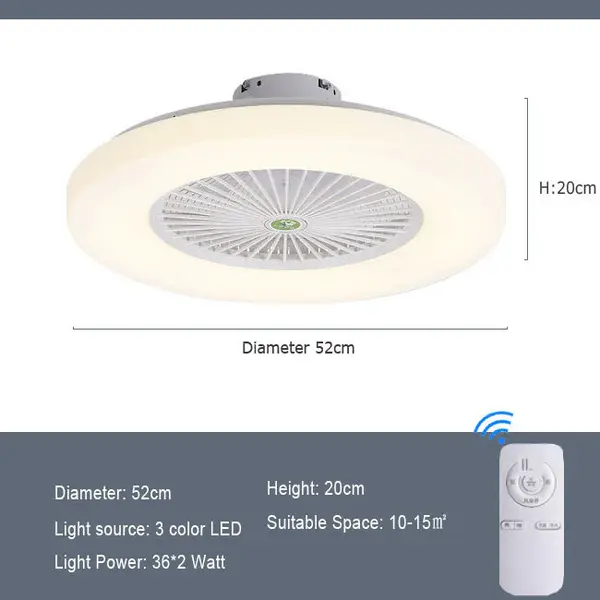 Simple Modern Home Quiet With Electric Fan | Color: Design1 | Electrical outlet: 110V | quantity: Remote control