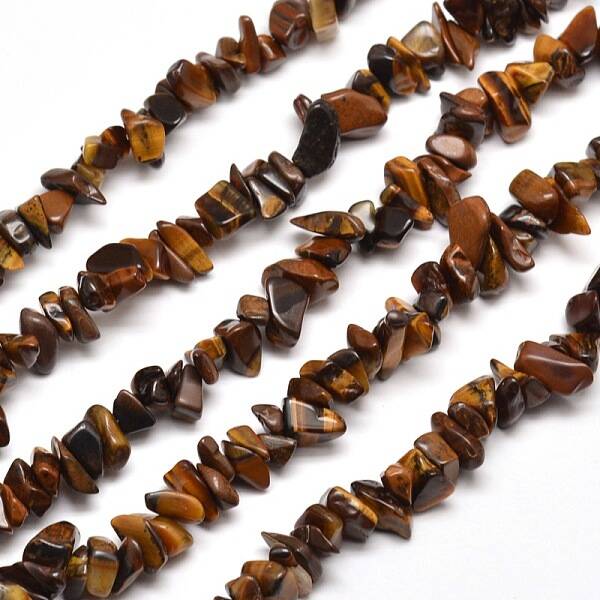 Natural Tiger Eye Chip Bead Strands