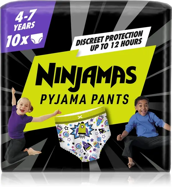 Pampers Ninjama Absorbent Nightwear for Children 4-7 Years (17-30 kg) 10 Pieces