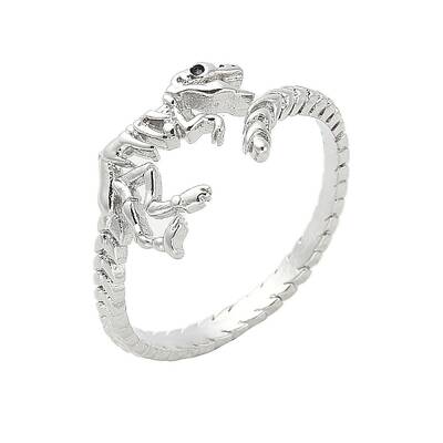 Dinosaur Skeleton Brass Open Cuff Ring for Women