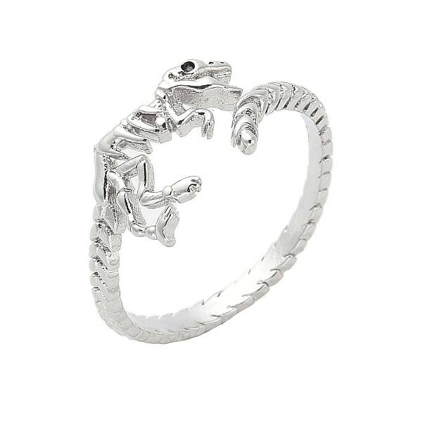 Dinosaur Skeleton Brass Open Cuff Ring for Women