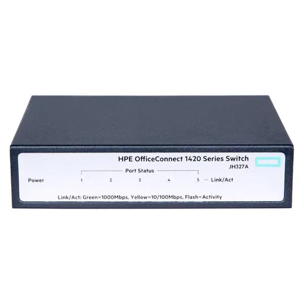 JH327A#AKL HP OfficeConnect 1420 Series 1420-5G 5 x 10/100/1000Base-T RJ-45 Ports Layer 2 Unmanaged Gigabit Ethernet Network ...