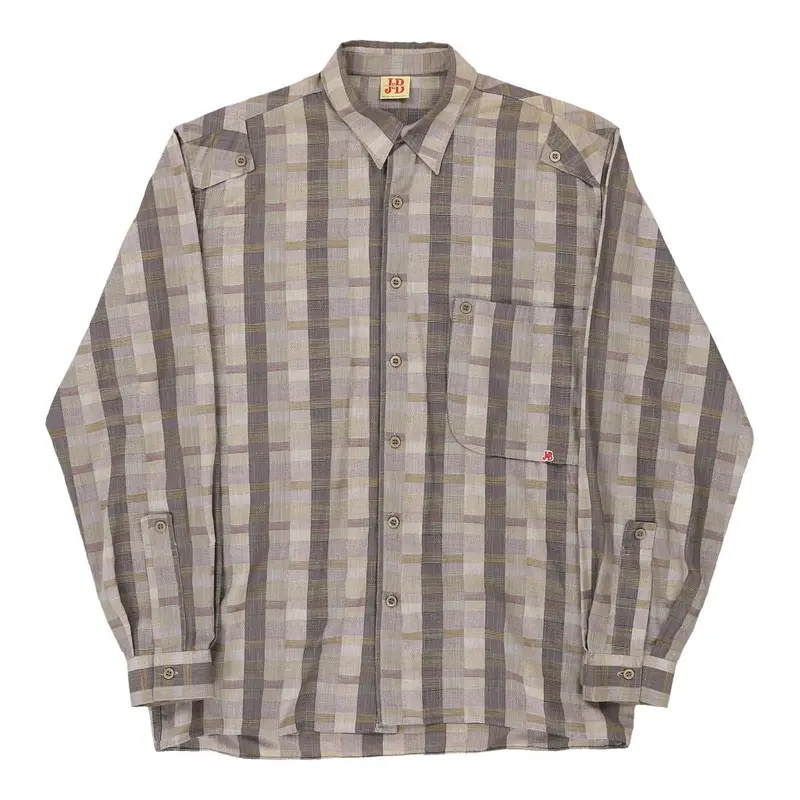 Justerini And Brooks Striped Shirt - Large Grey Cotton