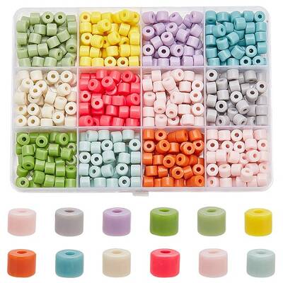 600Pcs 12 Colors Opaque Acrylic Beads