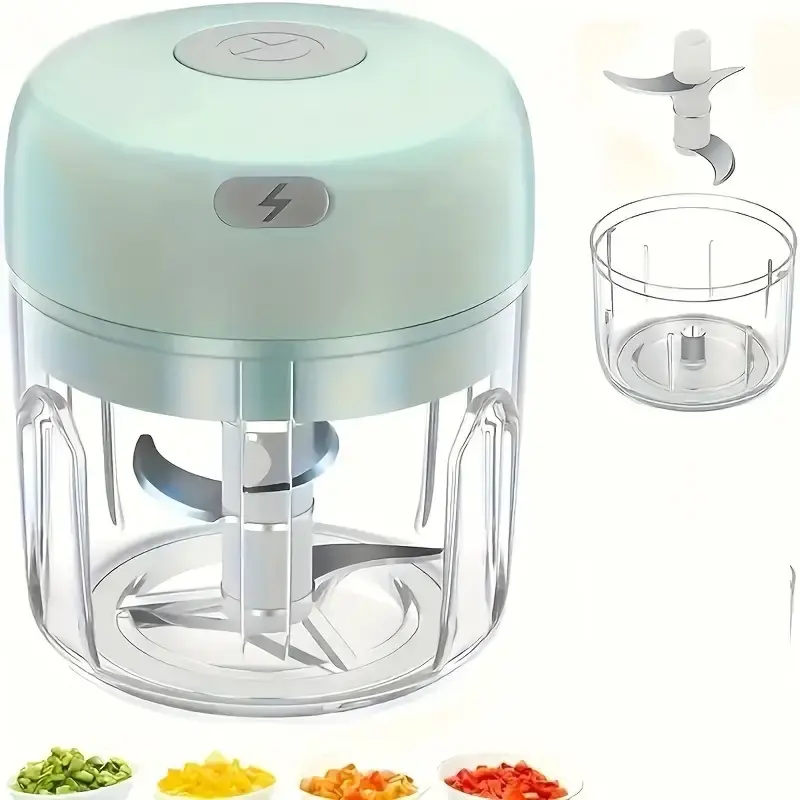Portable Mini Food Processor with Stainless Steel Blade, Rechargeable USB Electric Garlic Chopper, Wireless Kitchen Blender, ...