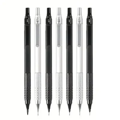 0.3/0.5/0.7/0.9/2.0mm Mechanical Pencil, 1 Count Low Center Of Gravity Metal Drawing Pencil, Office School Writing Art Suppli...