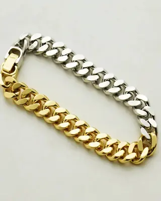 18K Gold Silver Chain Bracelet - MASON CHUNKY CHAIN™