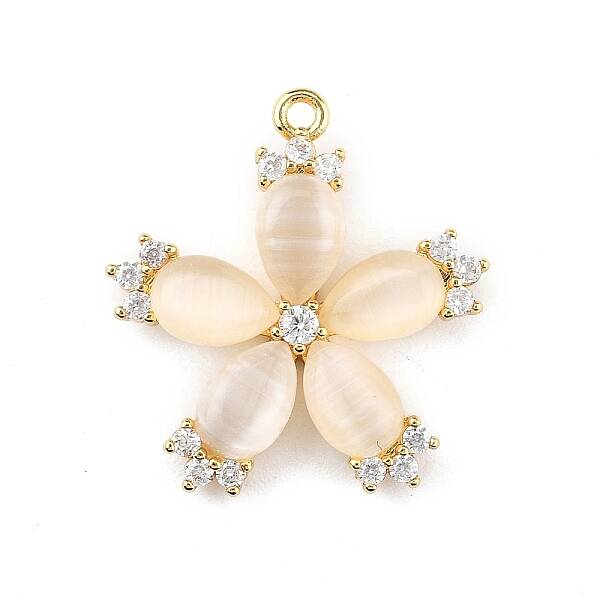 Brass Micro Pave Cubic Zirconia Pendants