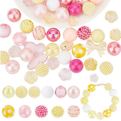 18 Style Mixed Style Acrylic & Resin Beads Sets