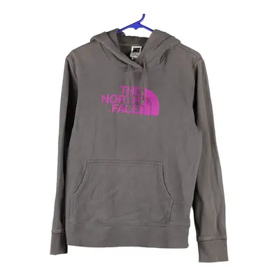 The North Face Spellout Hoodie - Large Grey Cotton Blend