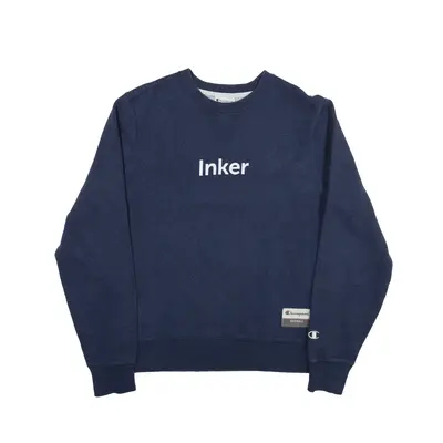 CHAMPION Inker Sweatshirt Blue Crew Neck Mens S