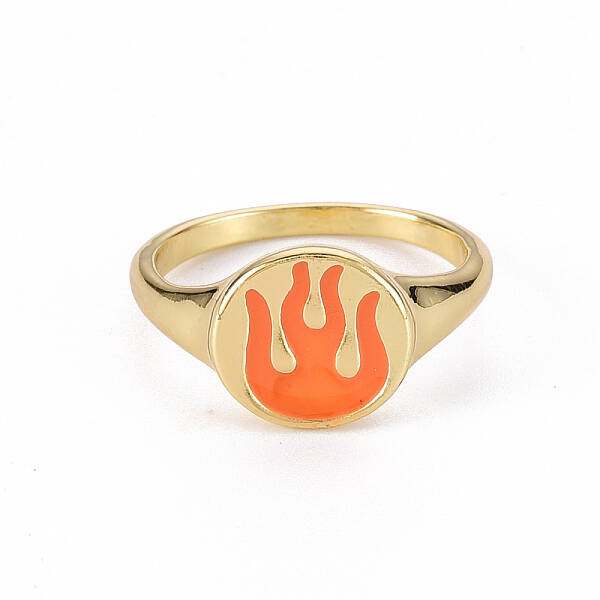 Alloy Enamel Wide Band Rings