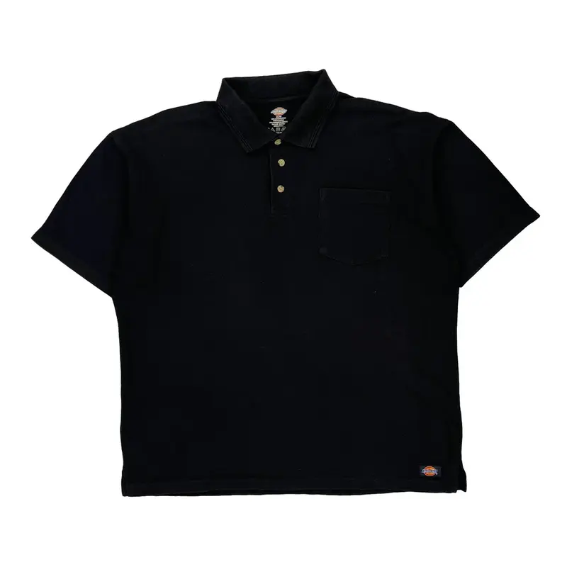 Dickies Polo Shirt - XL Black Cotton Blend