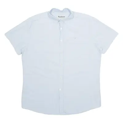 BARBOUR Mens Plain Shirt Blue L