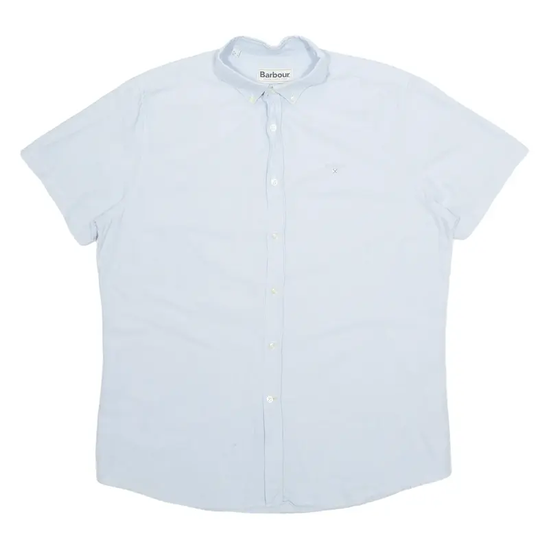 BARBOUR Mens Plain Shirt Blue L