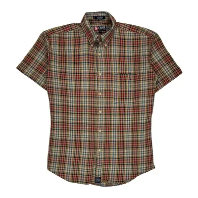 Chaps Ralph Lauren Checked Short Sleeve Shirt - Medium Multicoloured Cotton | Size: medium