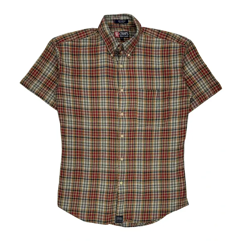 Chaps Ralph Lauren Checked Short Sleeve Shirt - Medium Multicoloured Cotton | Size: medium