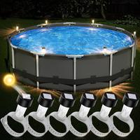Pool Lights 6 Pack Solar Outdoor Lights for Framed Above Ground Pools, Waterproof Swimming Pool Accessories Light, Outdoor Ya...