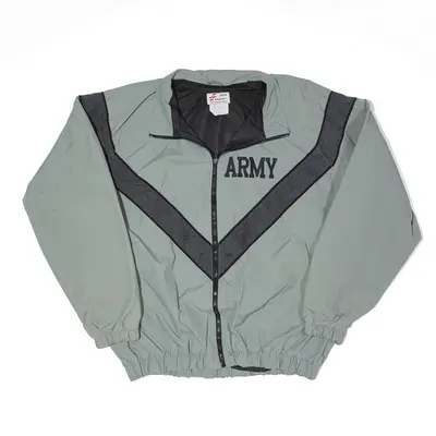 SKILCRAFT Army Track Military Jacket Green Nylon Mens M
