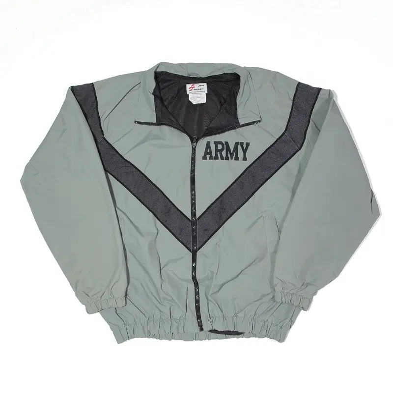 SKILCRAFT Army Track Military Jacket Green Nylon Mens M