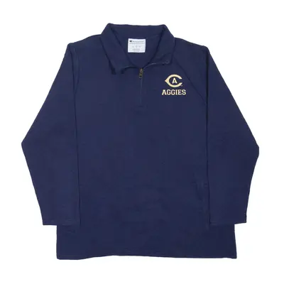 CHAMPION Aggies Sweatshirt Blue 1/4 Zip Womens L