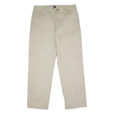 TOMMY HILFIGER Chino Mens Twill Trousers Beige Straight 90s W36 L32