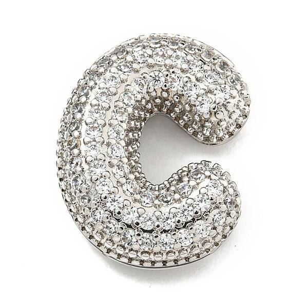 Platinum Plated Brass Micro Pave Cubic Zirconia Pendants