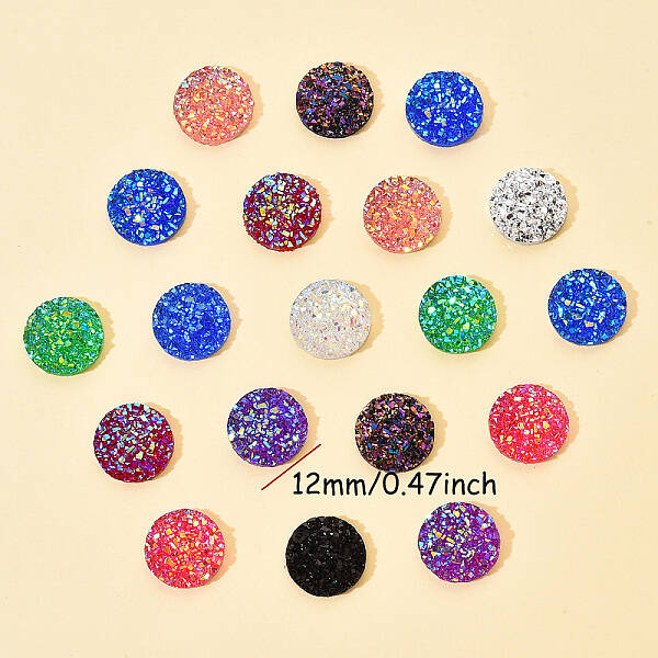 40Pcs 8 Colors Resin Cabochons