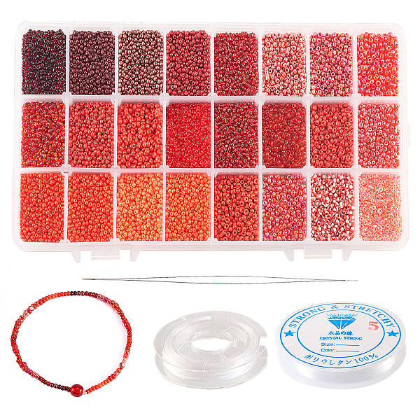 480g 24 Colors 12/0 Opaque Glass Seed Round Beads