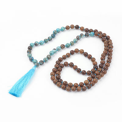 Natural Ocean Jasper and Wood Beaded Necklaces