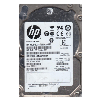 651249-001 HP 600GB 6Gb/s SAS 10000 2.5-inch 16MB Hard Drive