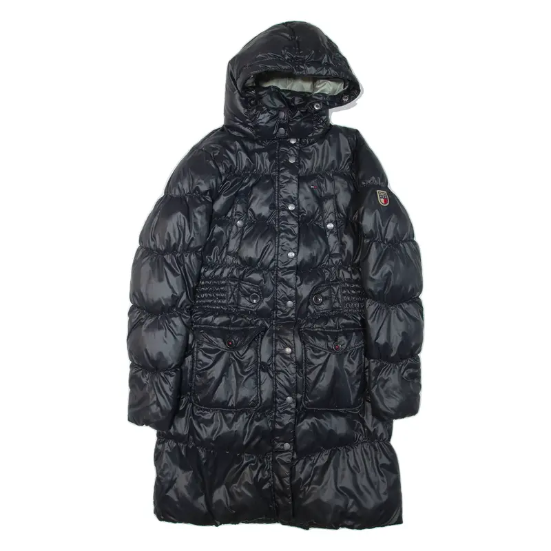 HILFIGER DENIM Womens Puffer Jacket Blue Hooded M